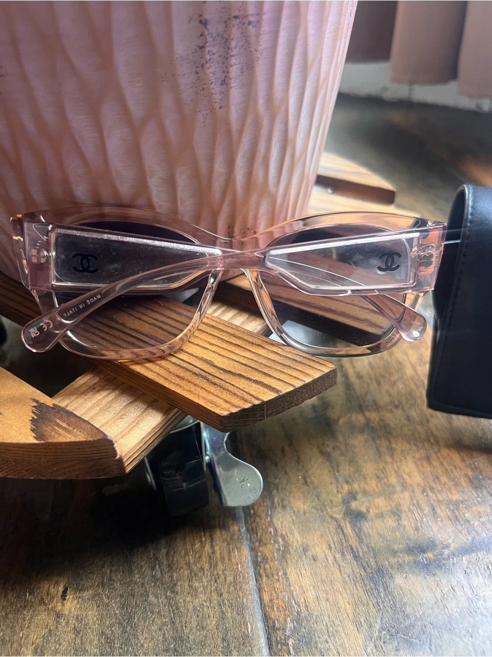 CHANEL 5429 Sunglasses pink transparent Gray Gradient Lenses 1689/S6 55 17 140